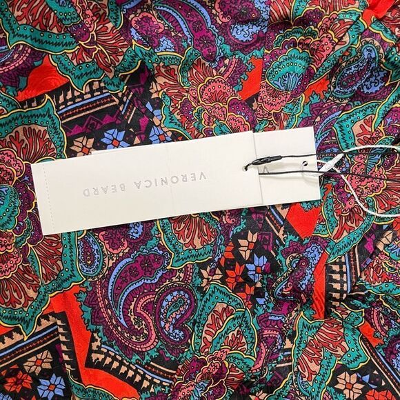 VERONICA BEARD Bellino Paisley Silk Blend Dress in Flame Red NWT  Size 2 $695.00 - Picture 5 of 8